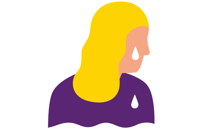 Illustration einer weinenden Frau