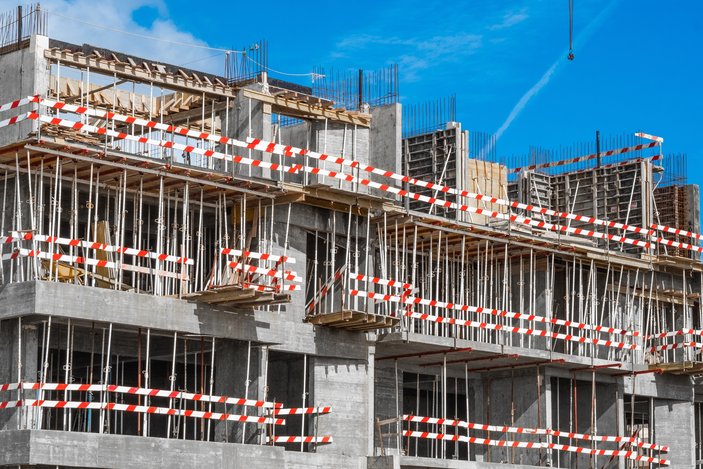 Rohbau eines Wohnhauses