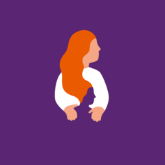 Illustration einer Frau mit einem Kind als Silhouette vor sich
